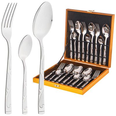 НАБОР СТОЛОВЫХ ПРИБОРОВ AGNESS  НА 6 ПЕРСОН 18 ПР.В ДЕРЕВЯННОМ КЕЙСЕ-0