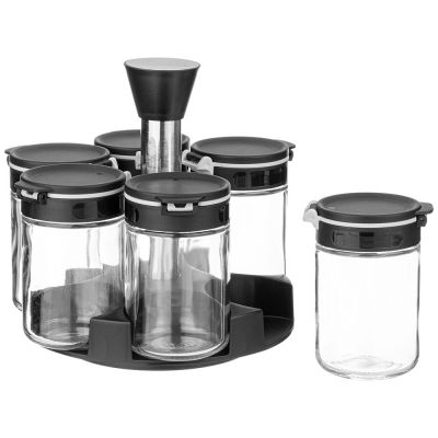 НАБОР ЕМКОСТЕЙ ДЛЯ СПЕЦИЙ 6ШТ 200МЛ НА ПОДСТАВКЕ AGNESS-0