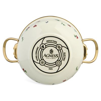 КАСТРЮЛЯ ЭМАЛИРОВАННАЯ AGNESS СО СТЕКЛЯННОЙ КРЫШКОЙ СЕРИЯ 