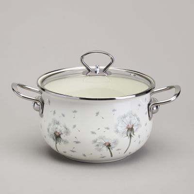 КАСТРЮЛЯ AGNESS ЭМАЛИРОВАННАЯ СО СТЕКЛЯННОЙ КРЫШКОЙ СЕРИЯ 