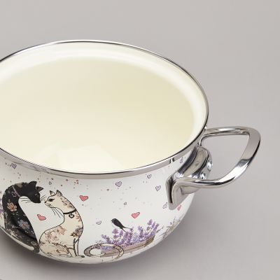 КАСТРЮЛЯ AGNESS ЭМАЛИРОВАННАЯ СО СТЕКЛЯННОЙ КРЫШКОЙ СЕРИЯ 