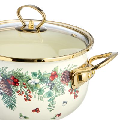 КАСТРЮЛЯ ЭМАЛИРОВАННАЯ AGNESS СО СТЕКЛЯННОЙ КРЫШКОЙ СЕРИЯ 