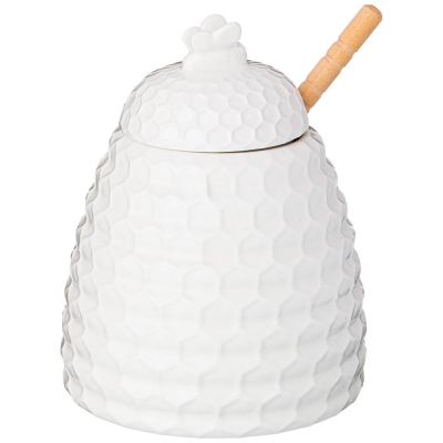 БАНКА ДЛЯ МЕДА LEFARD С ДЕРЕВ. ЛОЖКОЙ 400 МЛ (КОР=24ШТ.)-0