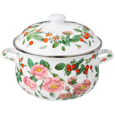 КАСТРЮЛЯ AGNESS ЭМАЛИРОВАННАЯ С ЭМАЛ.КРЫШКОЙ СЕРИЯ 