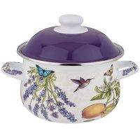 КАСТРЮЛЯ AGNESS ЭМАЛИРОВАННАЯ С ЭМАЛ.КРЫШКОЙ СЕРИЯ 