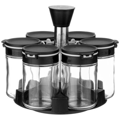 НАБОР ЕМКОСТЕЙ ДЛЯ СПЕЦИЙ 6ШТ 200МЛ НА ПОДСТАВКЕ AGNESS-3