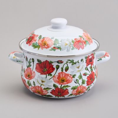 КАСТРЮЛЯ AGNESS ЭМАЛИРОВАННАЯ С ЭМАЛ.КРЫШКОЙ СЕРИЯ 