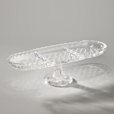 БЛЮДО НА НОЖКЕ ОВАЛЬНОЕ 3 СЕКЦИИ 39X14 СМ-0