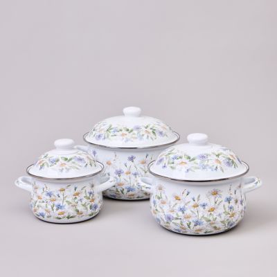 НАБОР КАСТРЮЛЬ AGNESS  ЭМАЛИРОВАННЫХ СЕРИЯ 