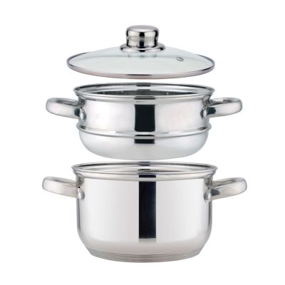 КАСТРЮЛЯ-ПАРОВАРКА AGNESS 2-Х ЯРУСНАЯ, 3 ПРЕДМЕТА, СЕРИЯ 