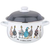 КАСТРЮЛЯ AGNESS ЭМАЛИРОВАННАЯ С ЭМАЛ.КРЫШКОЙ СЕРИЯ 