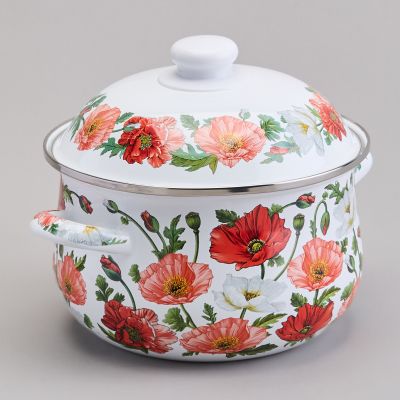 КАСТРЮЛЯ AGNESS ЭМАЛИРОВАННАЯ С ЭМАЛ.КРЫШКОЙ СЕРИЯ 