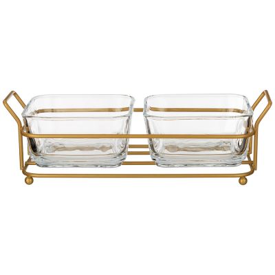 МЕНАЖНИЦА 2 СЕКЦИИ НА ПОДСТАВКЕ 270 МЛ 10,5*10,5*5,5СМ-0