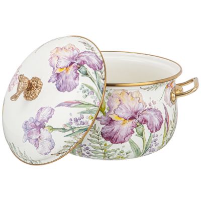 КАСТРЮЛЯ ЭМАЛИРОВАННАЯ AGNESS С КРЫШКОЙ, СЕРИЯ IRISES 4,8Л, ДИА.22СМ ПОДХОДИТ ДЛЯ ИНДУК.ПЛ-2