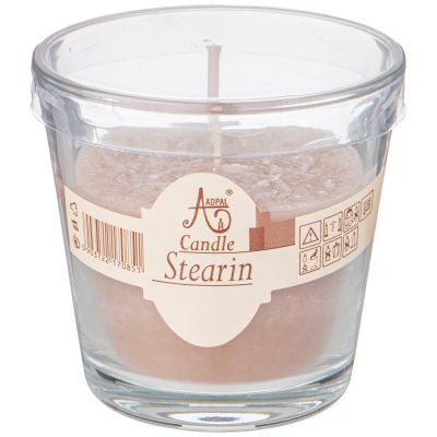 СВЕЧА АРОМАТИЧЕСКАЯ СТЕАРИНОВАЯ В СТАКАНЕ  INDIAN SILK ДИАМЕТР 7,5 СМ ВЫСОТА 7,5-1