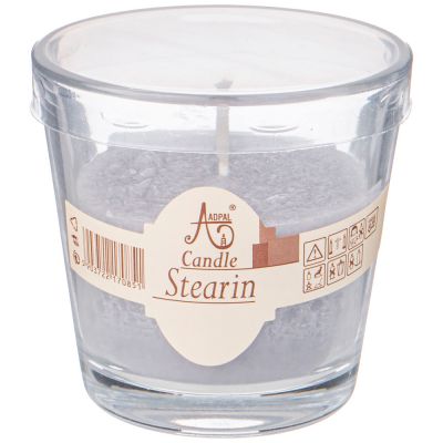 СВЕЧА АРОМАТИЧЕСКАЯ СТЕАРИНОВАЯ В СТАКАНЕ LAND ДИАМЕТР 7,5 СМ ВЫСОТА 7,5-1