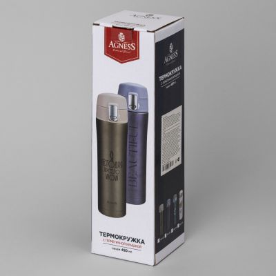 ТЕРМОКРУЖКА WOW 420 МЛ, КОЛБА НЕРЖ.СТАЛЬ 18/10-1