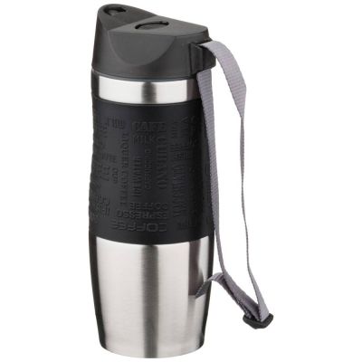 ТЕРМОКРУЖКА AGNESS 360 МЛ С КНОПКОЙ-СТОППЕРОМ, ЦВЕТ: ЧЕРНЫЙ(КОР=30ШТ.)-2