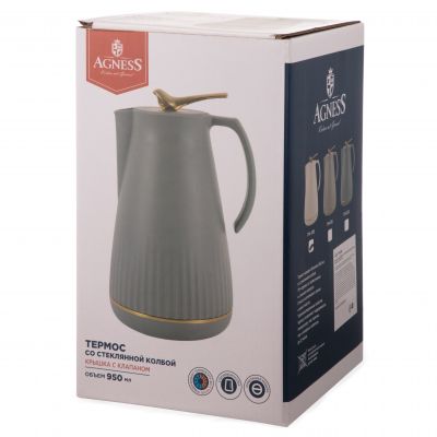 ТЕРМОС СО СТЕКЛЯННОЙ КОЛБОЙ, 950 МЛ, КРЫШКА С КЛАПАНОМ-4