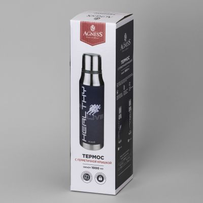 ТЕРМОС HEALTHY LIVE 1000 МЛ, КОЛБА НЕРЖ.СТАЛЬ 18/10-1