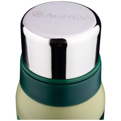 ТЕРМОС AGNESS С УЗКИМ ГОРЛОМ И 2-МЯ КРЫШКАМИ-ЧАШКАМИ, 1000МЛ, КОЛБА НЖС (КОР=12ШТ.)-3