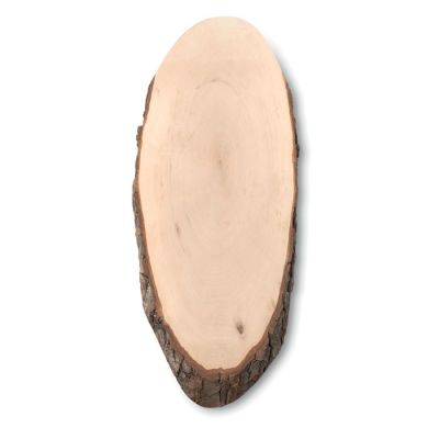 Oval wooden board with bark-3