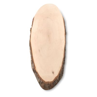 Oval wooden board with bark-2