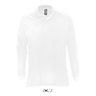 Рубашка поло мужская Sol's Star с длинным рукавом.-0