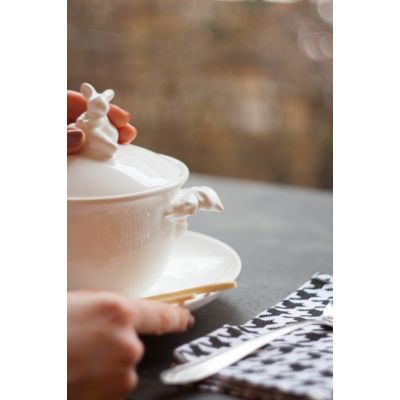 Бульонница &quot;Кролик - Везунчик&quot; с тарелкой, 425 мл, Белый-2