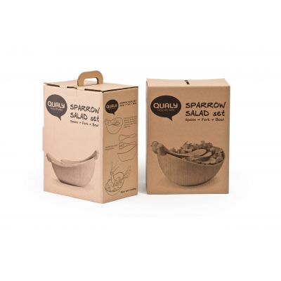 САЛАТНИЦА С ЛОЖКАМИ SPARROW, белая-3