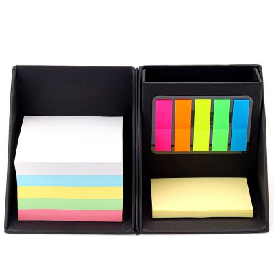 Настольный органайзер с бумажными стикерами Nivora, черный-1