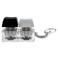 Брелок KeyDuo с LED подсветкой, чёрно-белый