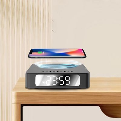 Часы с беспроводной зарядкой Raven, черный-0