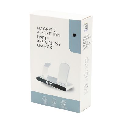 Часы электронные Abbatt мультифункциональные с беспроводной зарядкой, черный-4