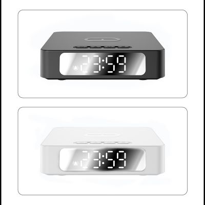 Часы с беспроводной зарядкой Raven, черный-2