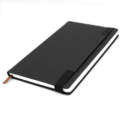 Блокнот A5 "Champion" с широкой застёжкой, чёрный-0