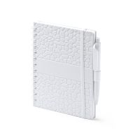 Блокнот А5 DURAN в твёрдом переплёте с ручкой, белый