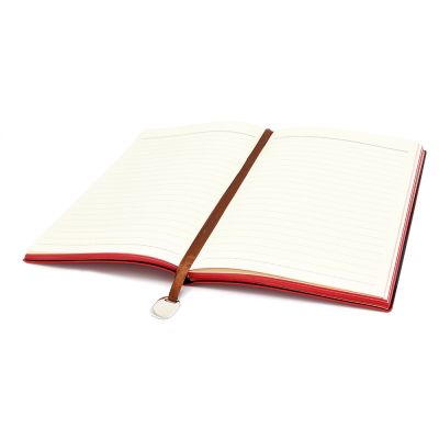 Блокнот A5 "Shell" c металлической биркой, красный-1