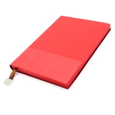 Блокнот A5 "Shell" c металлической биркой, красный-0