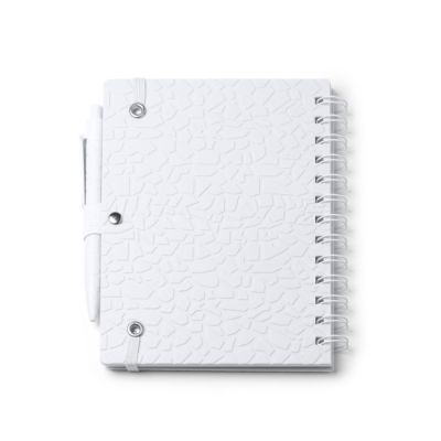 Блокнот А5 DURAN в твёрдом переплёте с ручкой, белый-3