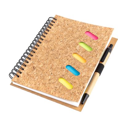 Блокнот "Гарольд" со стикерами и шариковой ручкой, черный-0