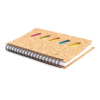 Блокнот "Гарольд" со стикерами и шариковой ручкой, черный-6