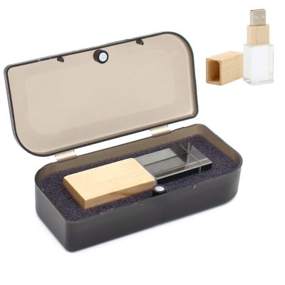 Флешка Кристал Bamboo 16 Гб в футляре, светло-коричневый-0