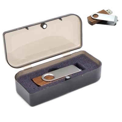 Флешка Twist wood 16 Гб в футляре, wooden color-0