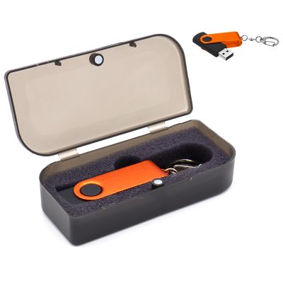 Флешка Twist Color 16 Гб в футляре, оранжевая-0