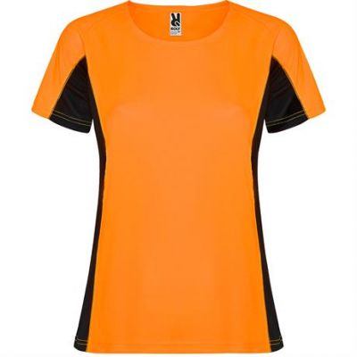 Спортивная футболка SHANGHAI WOMAN женская, ФЛУОРЕСЦЕНТНЫЙ ОРАНЖЕВЫЙ/ЧЕРНЫЙ S-0