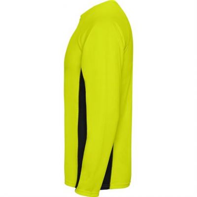 Спортивная футболка SHANGHAI L/S мужская, ФЛУОРЕСЦЕНТНЫЙ ЖЕЛТЫЙ/ЧЕРНЫЙ 2XL-2