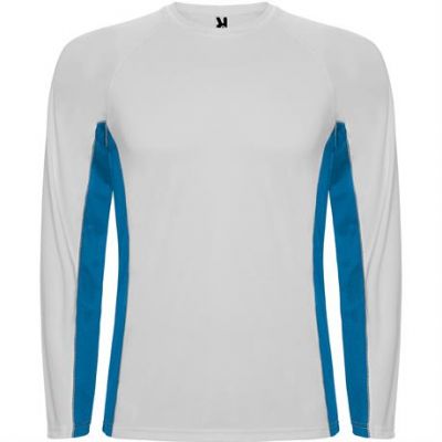 Спортивная футболка SHANGHAI L/S мужская, БЕЛЫЙ/КОРОЛЕВСКИЙ СИНИЙ 2XL-0