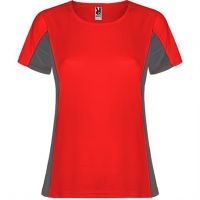 Спортивная футболка SHANGHAI WOMAN женская, КРАСНЫЙ/ТЕМНЫЙ ГРАФИТ 2XL
