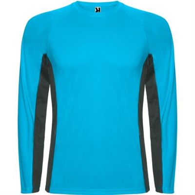 Спортивная футболка SHANGHAI L/S мужская, БИРЮЗОВЫЙ/ТЕМНЫЙ ГРАФИТ S-0